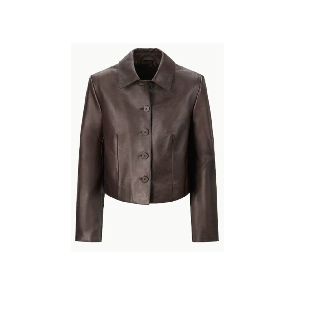 STAUD Dark Brown Leather Jacket